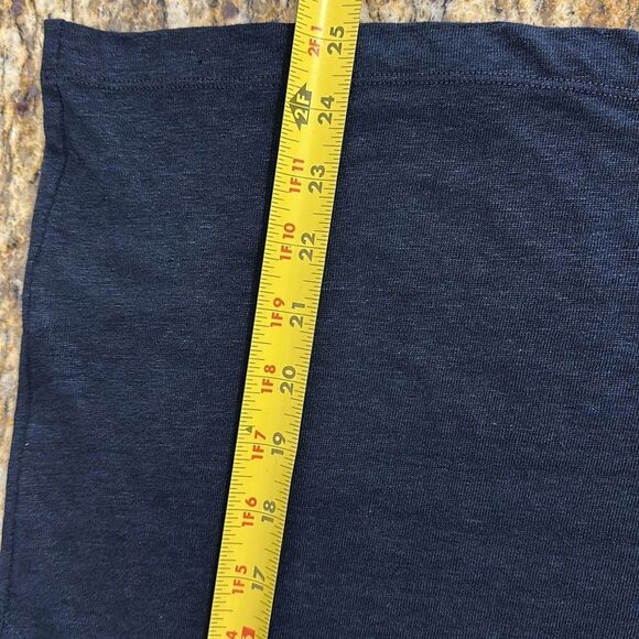 Vince Navy Blue Linen Short Sleeve Crew Neck T-Shirt Size L - Picture 8 of 8